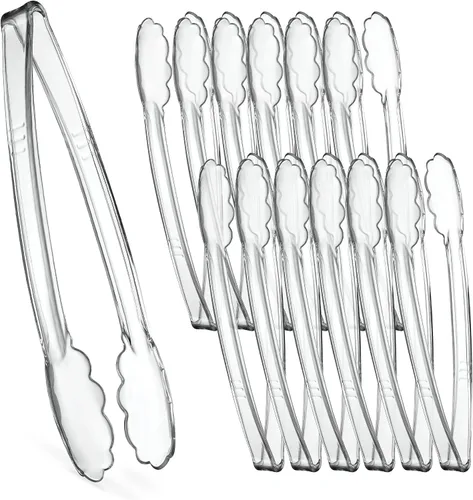 Vista 12 de Plasticpro Juego Combinado de Pinzas para Servir Negras Reutilizables de Servicio Pesado - 4 Piezas (7.5'', 9'', 12'') para Cocina, Barbacoa