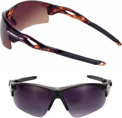 Vista 17 de Mass Vision 2 pares de lentes de sol deportivos de precisión 'The Athlete', ligeros, bifocales, unisex, con protección UV400