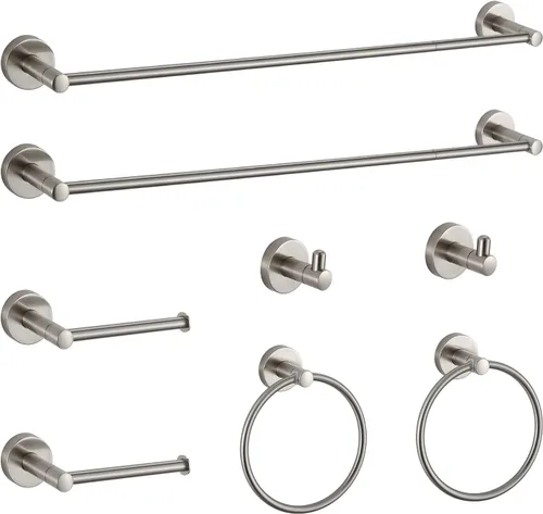 Vista 10 de BGL Juego de Accesorios de Baño Dorado Cepillado, Juego de Toallero de 4 Piezas