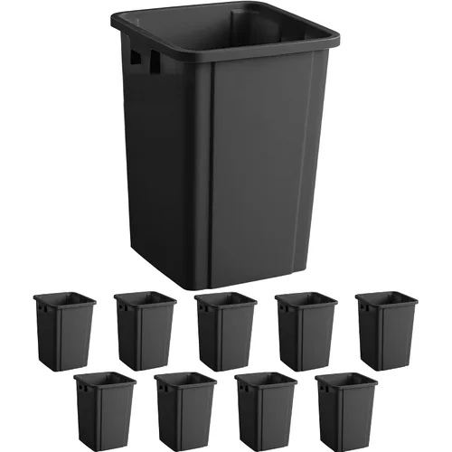 Vista 26 de Bote de basura cuadrado negro de 19 galones para restaurante, papelera comercial, papelera de plástico alto, papelera industrial, papelera cuadrada