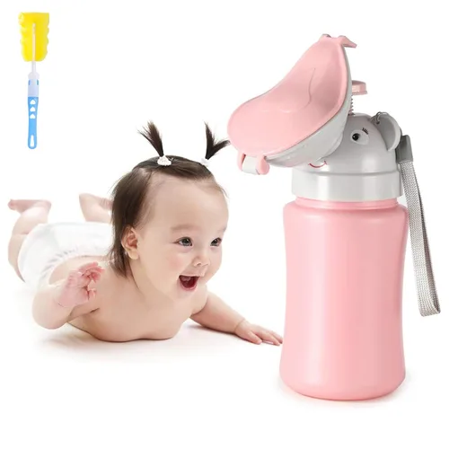 Vista 14 de ONEDONE Orinario portátil para niños, botella de orina de 17 onzas con cepillo limpio, orinal de viaje para niños, taza de orina para niños, inodoro