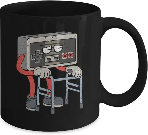 Vista 2 de TeesPure Funny Old Gamer Gaming Retro 80s 90s Video Game Old Gamer Mug Coffee Mug 11oz Black