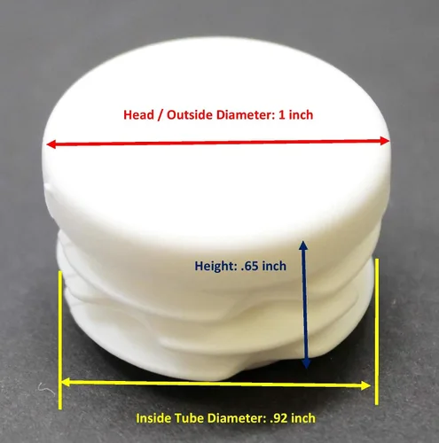 Vista 6 de Tapa de extremo de tubo redondo blanco de 1 pulgada, tapón de tubo de tubo de diámetro exterior de 1 pulgada, inserto de tapa de enchufe de plástico