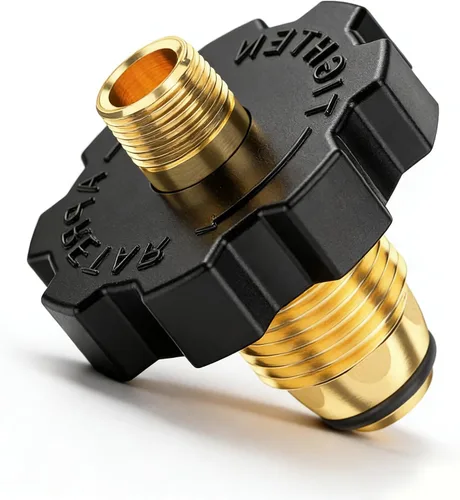 Vista 2 de Accesorios adaptadores de tanque de propano, adaptador de montaje de gas propano POL con rosca macho NPT de 1/4 de pulgada, POL a macho NPT de 1/4