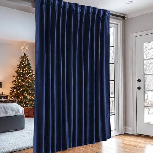 Vista 11 de Dreaming Casa Cortinas de Terciopelo Negro Oscurecedoras para Sala de Estar con Aislamiento Térmico Bolsillo para Varilla Pestaña Trasera Cortina