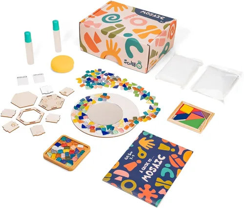 Vista 8 de Sculpd Kit de mosaico para niños, juego de manualidades de pintura para niños a partir de 7 años, cerámica, incluye azulejos de mosaico, 1 juego