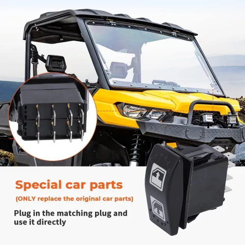 Vista 4 de Interruptor de elevalunas eléctrico del conductor de la mano izquierda para Can-Am 2016-2020 Defender & Defender Max 18-19 HD8 HD10 8 Pin Izquierdo