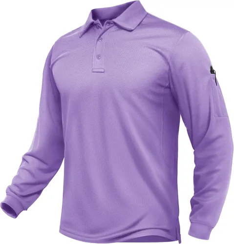 Vista 24 de TACVASEN - Camisas polo de manga larga para hombre de secado rápido, tácticas, para golf, con cuello, ligeras, transpirables, que absorben