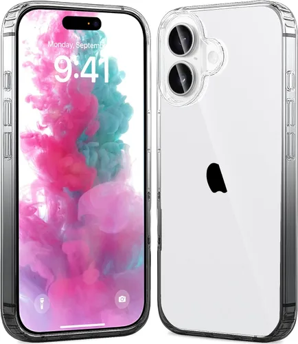Vista 36 de JJGoo - Funda compatible con iPhone 17 Pro, funda transparente a prueba de golpes, funda protectora delgada con parte trasera de policarbonato duro