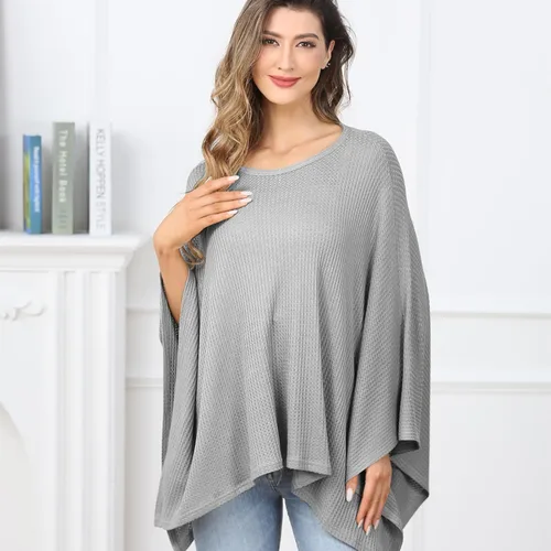 Vista 9 de Funda de lactancia de punto para lactancia materna, manta acogedora, transpirable y suave, cuello ancho con elástico para una fácil visión (verde)