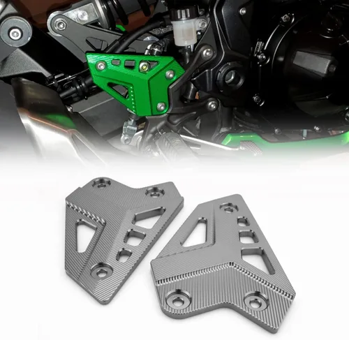Vista 8 de Accesorios de aluminio CNC para motocicleta, reposapiés, juego trasero, estribera, placas de talón, protector para Kawa' Z900 2017-2022 2023