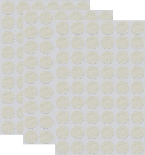 Vista 8 de 162 calcomanías autoadhesivas de PVC para agujeros de tornillo, 3 hojas de plástico, cubierta texturizada a prueba de polvo e impermeable, 0.827 in