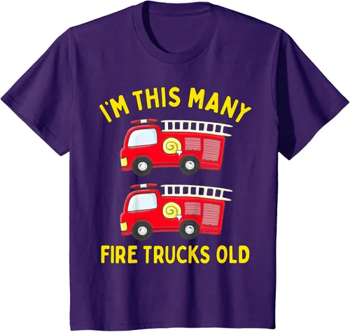 Vista 4 de Camiseta de bomberos para niños de 2º cumpleaños para niños y niñas, Negro, Kids 2