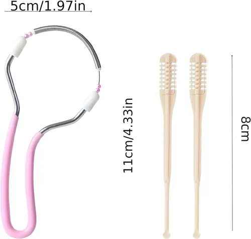 Vista 8 de 3 unidades de removedor de vello facial para mujeres, herramienta depiladora de hilo de resorte, depilación facial portátil para labio superior