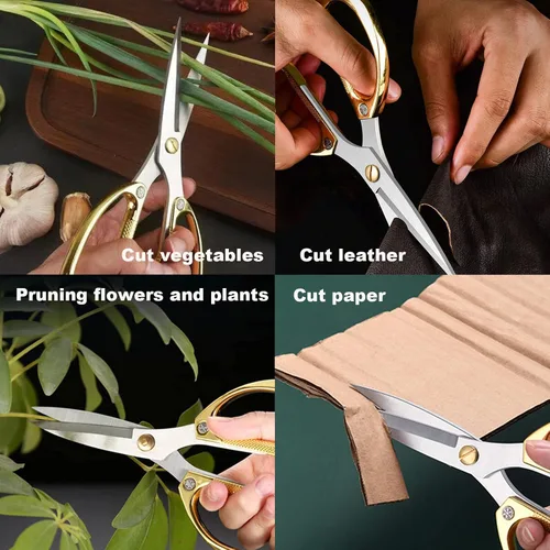 Vista 6 de Tijeras de cocina premium, paquete de 2 tijeras resistentes para aves de corral y carne, tijeras de hueso para cocinar
