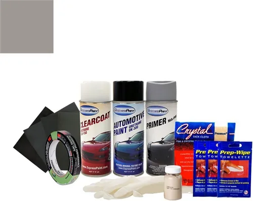 Vista 3 de Aerosol para pintura de retoque automotriz Dodge Stratus - Capa transparente metálica de acero plateado A4/DA4 - Paquete todo incluido