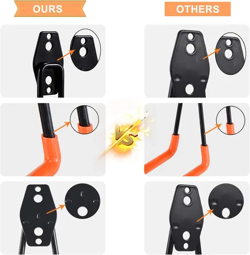 Vista 4 de AOBEN Ganchos de garaje resistentes, ganchos de almacenamiento de acero para garaje, perchas para herramientas y montaje de pared combinable