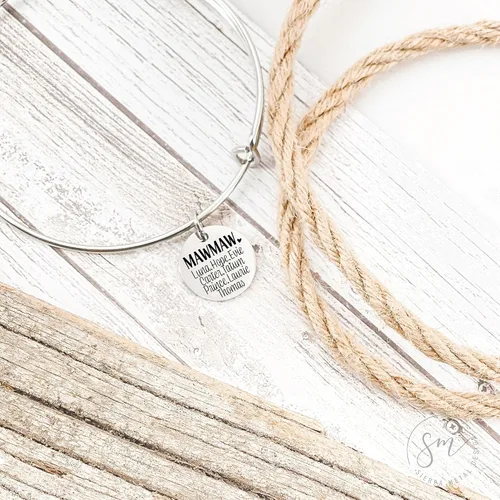 Vista 6 de Personalized Grandma Gift Mom Bangle Gran Jewelry Gift Birthday Gift For Mimi Gift Personalized Kids Name Love Bracelet for GMA Gift Idea