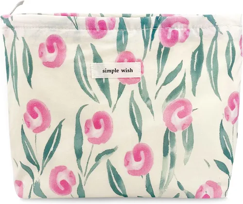 Vista 13 de Bolsa de maquillaje estética grande, bolsas de cosméticos florales para mujeres y niñas, organizador de maquillaje de lona con cremallera, bolsa