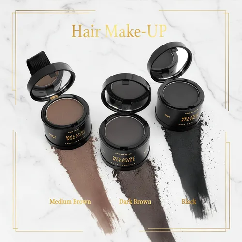 Vista 4 de Fórmula instantánea de línea capilar (negro) para retoque de raíces para cabello gris, adelgazamiento y corrector de puntos calvos