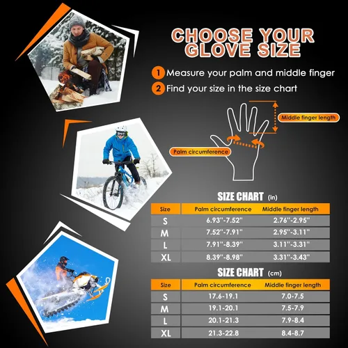 Vista 6 de ihuan Guantes impermeables de invierno para hombres y mujeres, cálidos, para correr, ciclismo, nieve, esquí, para clima frío, material térmico