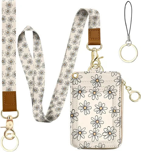 Vista 9 de bolimoss Soporte para credencial de sol y luna y cartera con cordón, cordones removibles para maestras, cartera para mujeres con correa para la Sol
