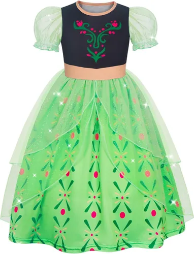 Vista 18 de Ropa de Disfraz de Princesa para Niñas Cumpleaños Fiesta Elegante Disfraz de Halloween Vestidos de Princesa para Niños Pequeños Rosa
