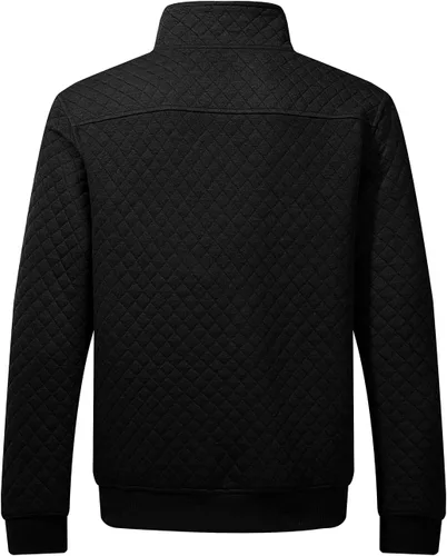 Vista 7 de JMIERR Sudadera acolchada para hombre, casual, de manga larga, cuello alto, con botones