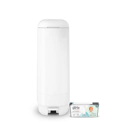 Vista 14 de Diaper Genie Signature Pail (gris) incluye 1 rollo de recarga fácil con 18 bolsas Capacidad para hasta 846 pañales de tamaño recién nacido por
