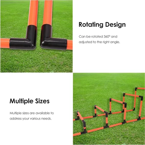 Vista 4 de YXXSDP Juego de 5 obstáculos de agilidad de velocidad de estadio deportivo, equipo de entrenamiento de velocidad plegable portátil para pista