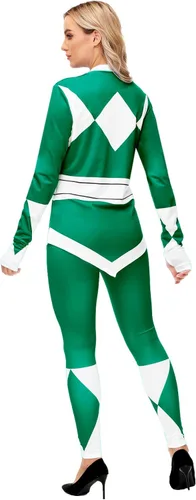 Vista 7 de AOBUTE Womens Rangers Costume 2 Piece Clothing Set Halloween Superhero Cosplay Shirt and Leggings