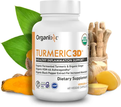 Vista 6 de Organixx Paquete de colágenos de origen limpio (20 porciones) y cúrcuma 3D (60 tapas), proteína de colágeno, cúrcuma orgánica, jengibre