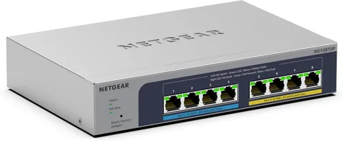Vista 10 de NETGEAR Switch PoE Gigabit administrado de 8 puertos Ultra60 Multi-Gigabit Ethernet Easy Smart (MS108EUP) - Administrado, con 4 x PoE++ y 4 x PoE+ @