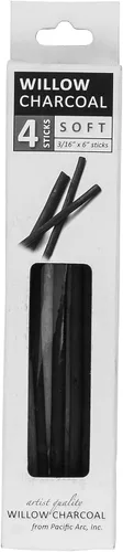 Vista 10 de Pacific Arc Artist Vine Charcoal, mediano, negro, 12 piezas, palitos de carbón de vid de artista, carbón de dibujo mediano y suave