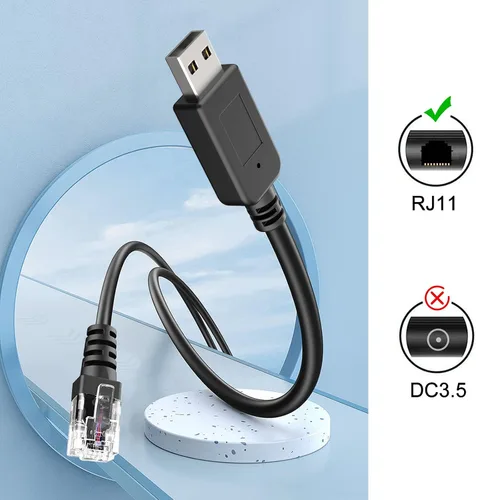 Vista 6 de Cable para detector de radar Plozoe, cable USB a RJ11, cable de alimentación con enchufe RJ11, para detector de radar Escort Uniden Radenso XP