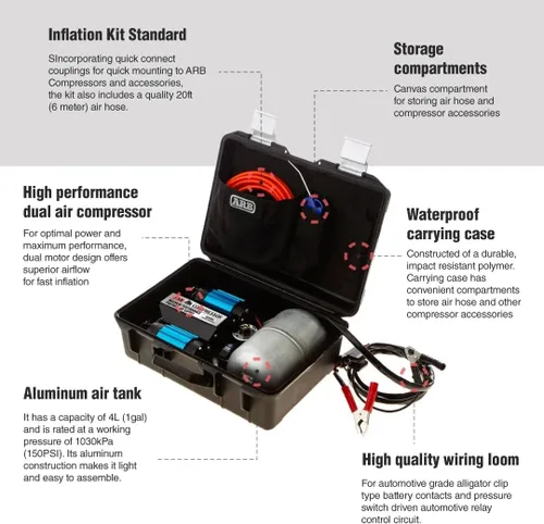 Vista 2 de ARB (CKMTP12) Compresor de aire portátil de alto rendimiento de doble motor de 12V