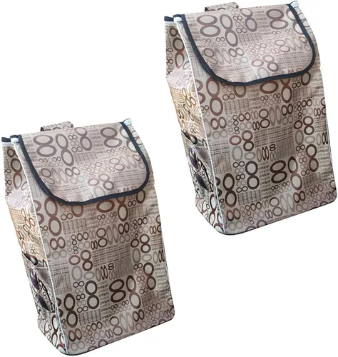 Vista 7 de Bolsa de repuesto para carrito de compras, bolsa de carrito portátil de 71 litros para carrito de compras, bolsa de almacenamiento impermeable