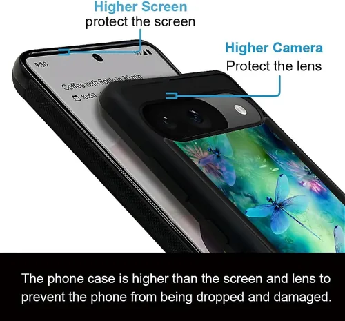 Vista 1951 de Compatible con Google Pixel 4A 5G Mobile Case Creative Acrylic Panel trasero Silicona Protección Grip especialmente diseñado para Google Pixel 4A 5G