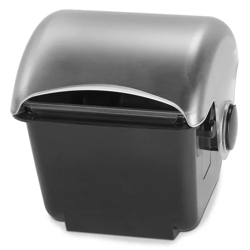 Vista 2 de San Jamar Soporte para condimentos con tapa de cúpula para cocina, bar y restaurantes, plástico, 2 cuartos de galón, color negro