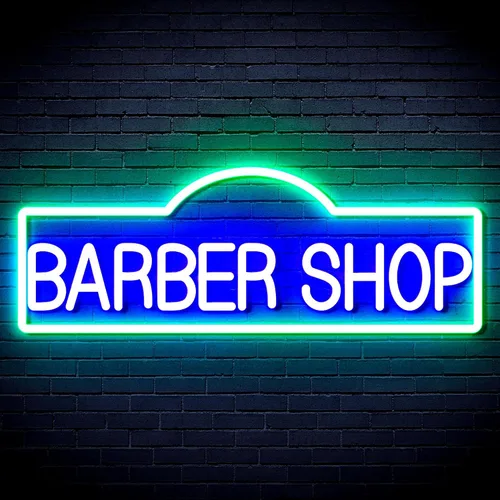 Vista 10 de ADVPRO Señal de neón LED de silicona flexible de Barber Shop - rojo y azul - st16s42-fnu0358-rb