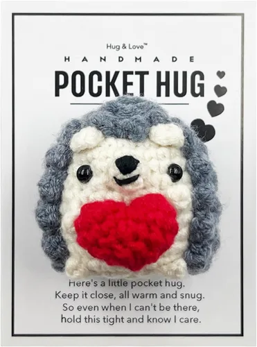 Vista 7 de Cute Valentines Day Gifts, Emotional Support Gifts Finished Crochet Hedgehog with Heart Pocket Hug, Greeting Cards (Pack of 3)