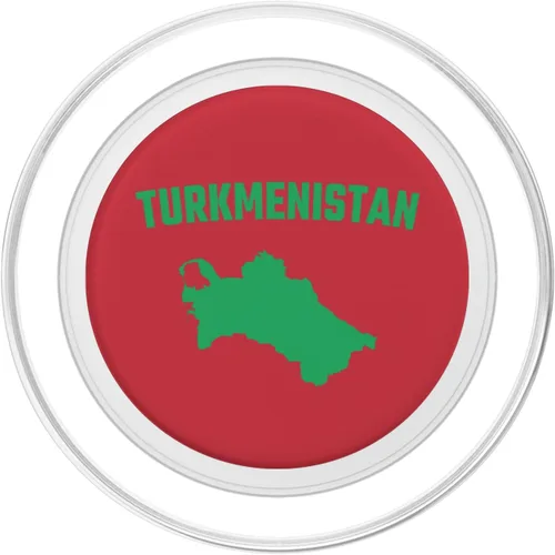 Vista 2 de Isolated green silhouette of a map of Turkmenistan PopSockets MagSafe PopGrip for iPhone