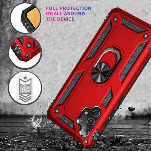 Vista 7 de Funda para Galaxy A32 4G, SM-A325F SM-A325M con protector de pantalla de vidrio templado, [grado militar] [anillo de metal] [soporte magnético]