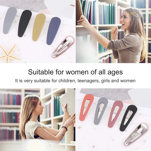 Vista 4 de Boobeen Paquete de 20 pinzas para el cabello – Pinzas de pelo de metal acrílico para mujeres – Pasadores de pelo mate para niñas – Horquillas