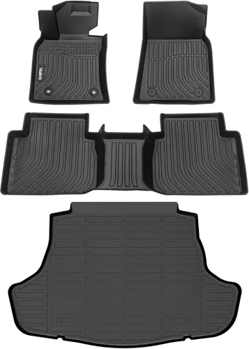 Vista 170 de Tapetes de piso para todo clima y forro de carga con respaldo para Chevrolet Suburban de 7 asientos 2021-2025 / GMC Yukon XL de 7 asientos