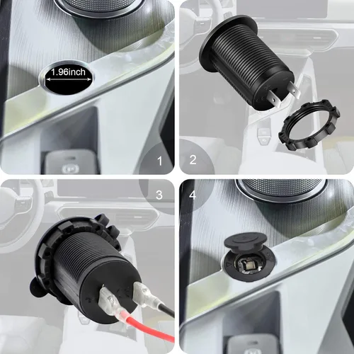 Vista 4 de MXRS - Enchufe para encendedor de cigarrillos de 12 V, para coche, motocicleta, todoterreno, RV, toma de corriente, enchufe impermeable, 3