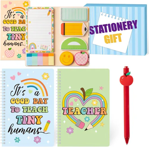 Vista 9 de B1ykin Juego de Regalo de Papelería - 3 Piezas Cuaderno Notas Adhesivas, Cuadernos Espirales A5 y 550 Hojas Notas Adhesivas Lindas con Kit