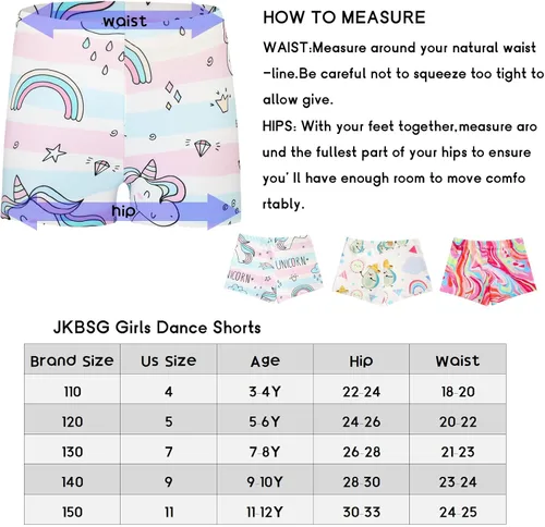 Vista 2 de Pantalones cortos de baile para niñas, pantalones cortos de gimnasia atlética, ropa de entrenamiento para niños (5-12T)