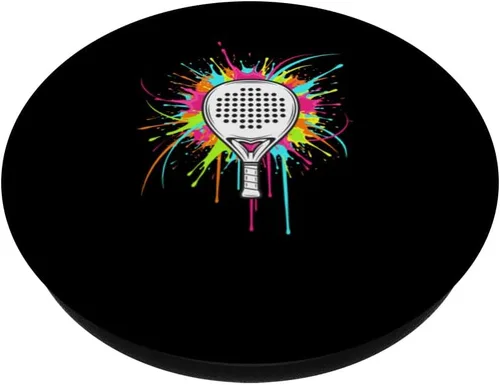 Vista 2 de Padel Racket Splash Pop Art Colorful Padel Player PopSockets Adhesive PopGrip