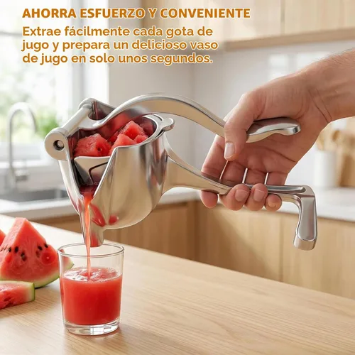 Vista 6 de Exprimidor manual y exprimidor de limón, exprimidor de cítricos de aluminio resistente de 0.6L, prensa de naranja, extractor de jugo de mano fácil